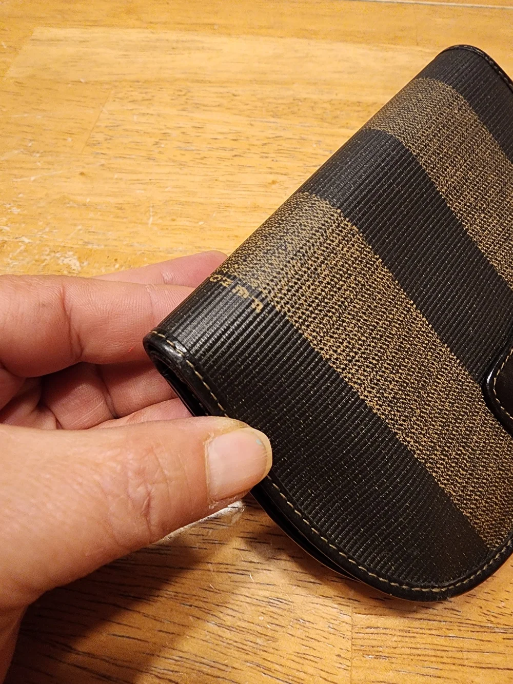 vintage Fendi Pequin Stripe half-moon bifold Wallet